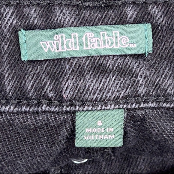 Size 6 Wild Fable Black Cutoff Style Denim Shorts Classic Goth Punk Fringe - Picture 4 of 9